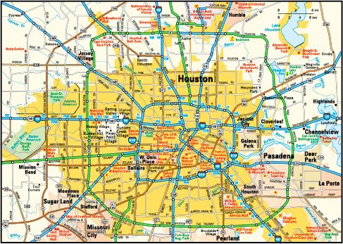 Vintage Map of Houston Appliance Service Area
