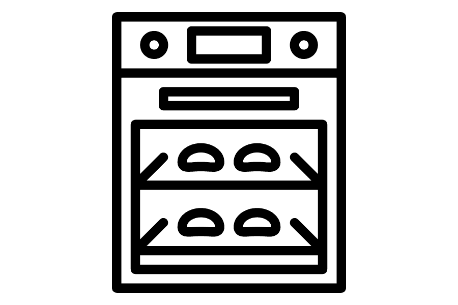 Oven appliance repair houston. Black outline of double oven.